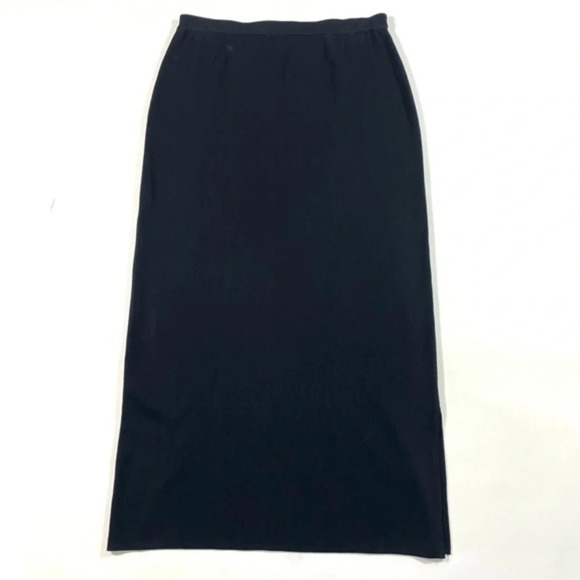 Ming Wang Acrylic Knit Over the Knee Skirt Black - Picture 1 of 7